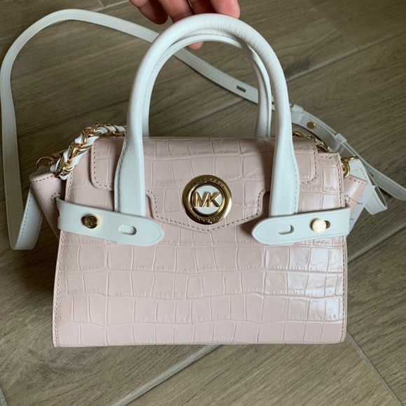 Michael kors Carmen Extra-Small Two-Tone Crocodile-Embossed Leather Satc… - Picture 2 of 9